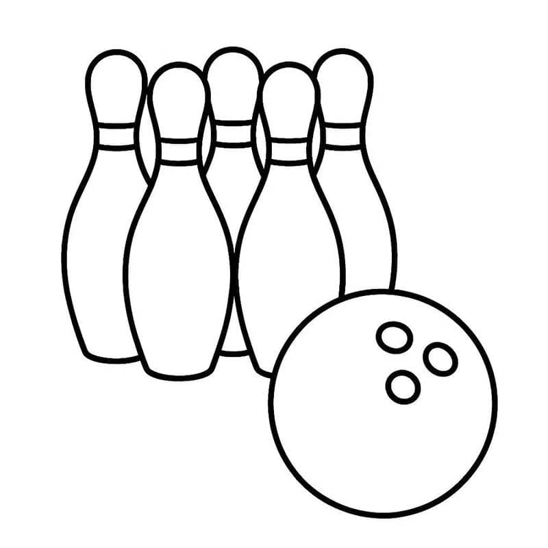Fise de colorat cu Bowling gratuit pentru copii