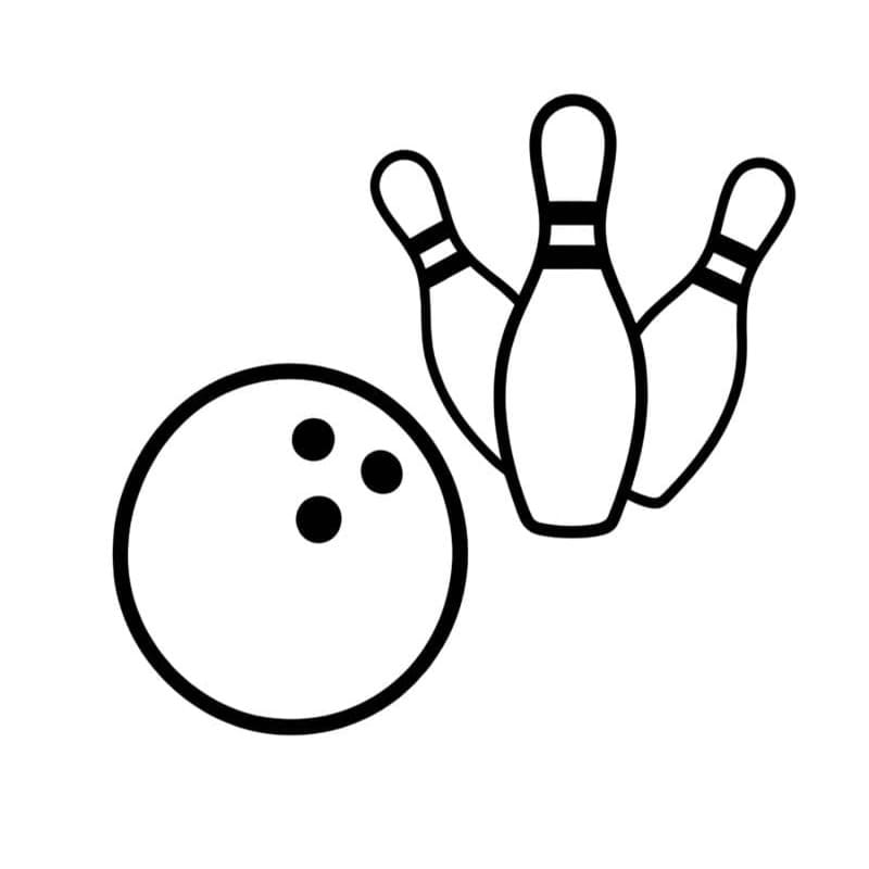 Fise de colorat cu Bowling gratuit simplu