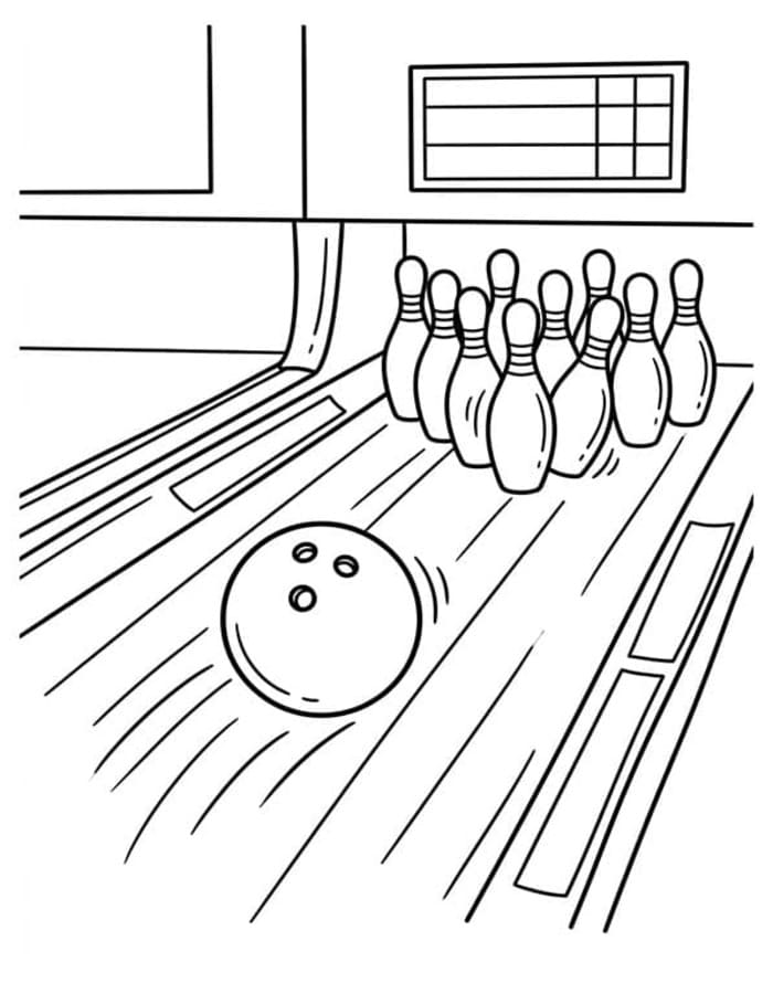 Fise de colorat cu Bowling imprimabil gratuit bazic
