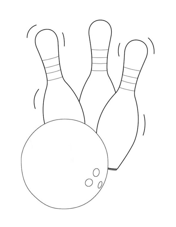 Fise de colorat cu Bowling imprimabil simplu
