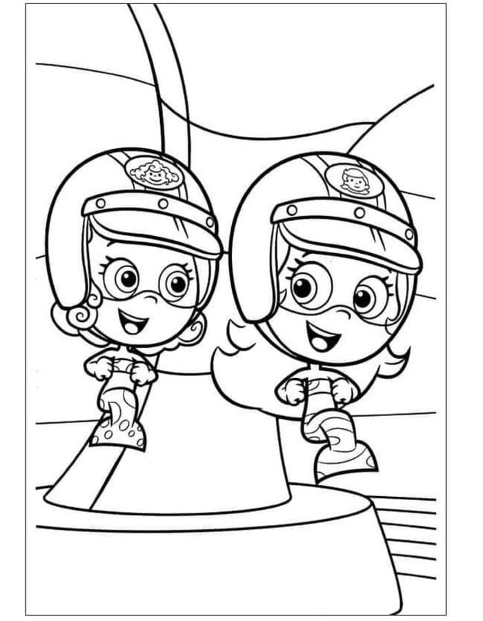 Fise de colorat cu Bubble Guppies imprimabil bazic