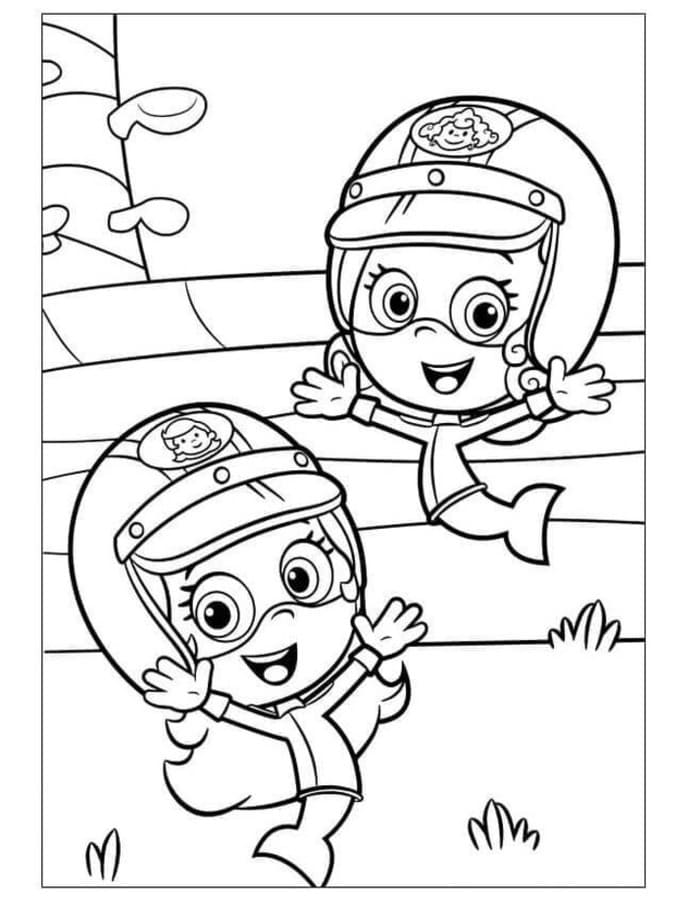 Fise de colorat cu Bubble Guppies imprimabil gratuit bazic