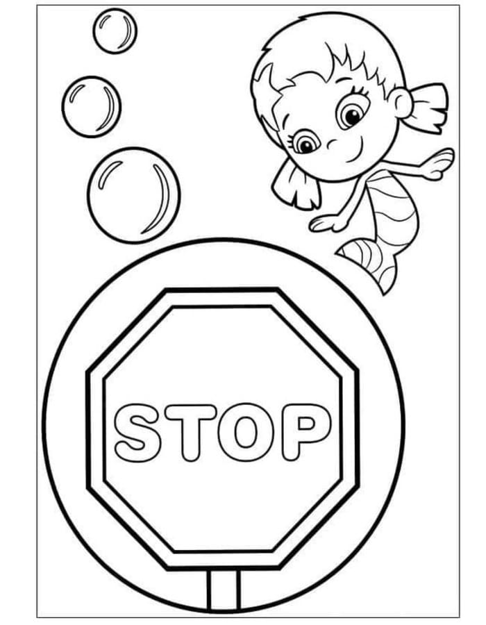 Fise de colorat cu Bubble Guppies imprimabil gratuit simplu