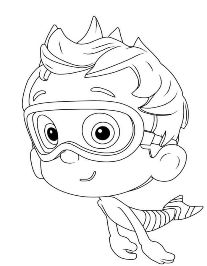 Fise de colorat cu Bubble Guppies imprimabil pentru copii
