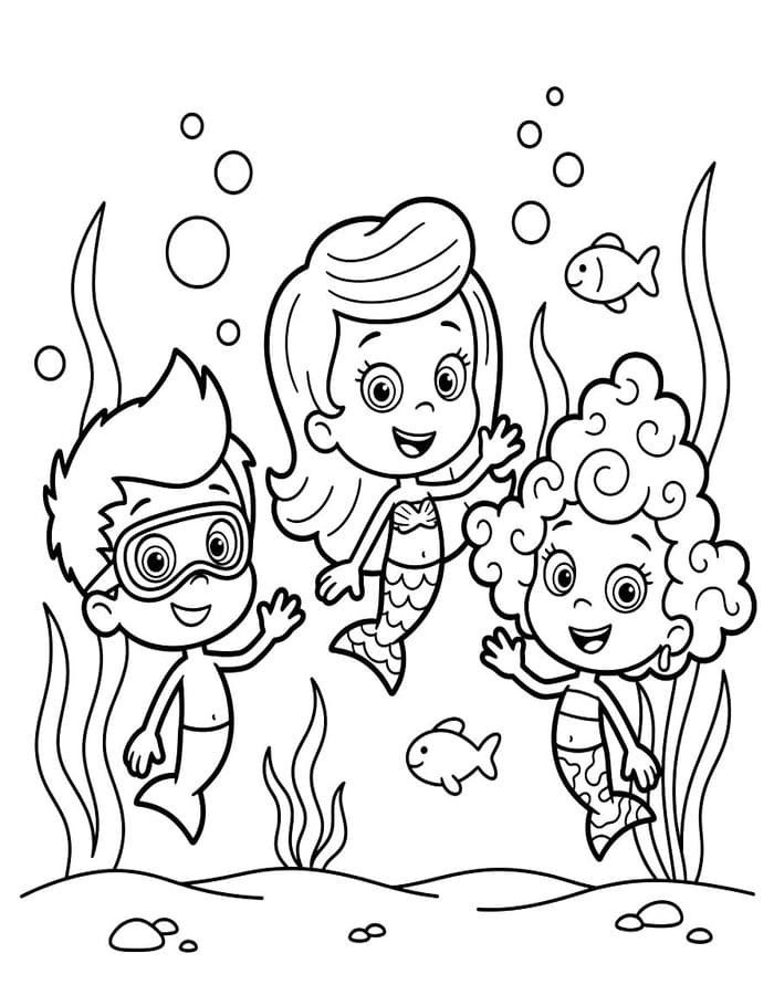 Fise de colorat cu Bubble Guppies imprimabil