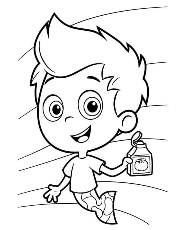 Fise de colorat cu Bubble Guppies uşor la copii