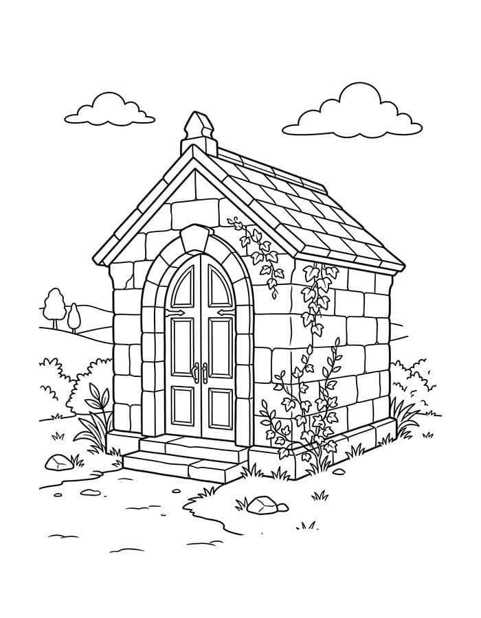 Fise de colorat cu Cimitir gratuit