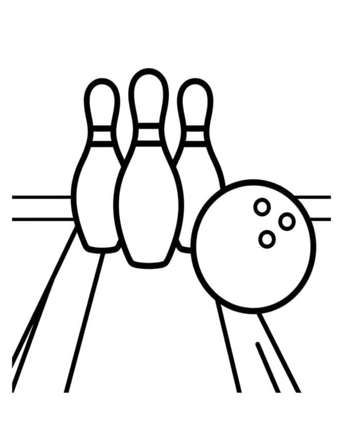 Fise de colorat cu Desenează Bowling bazic la copii