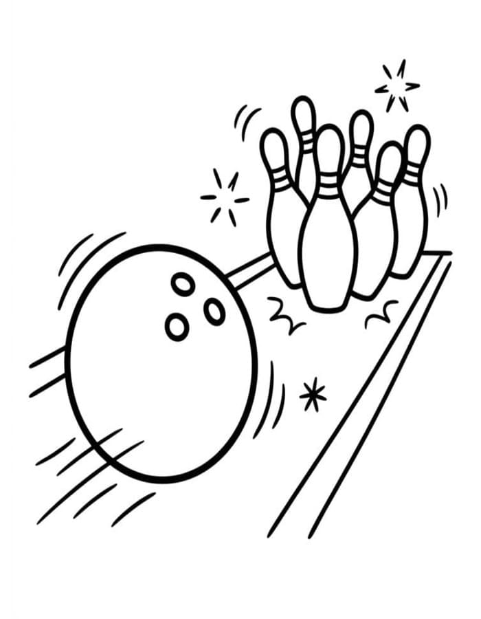 Fise de colorat cu Desenează Bowling bazic