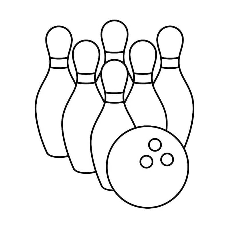 Fise de colorat cu Desenează Bowling gratuit bazic