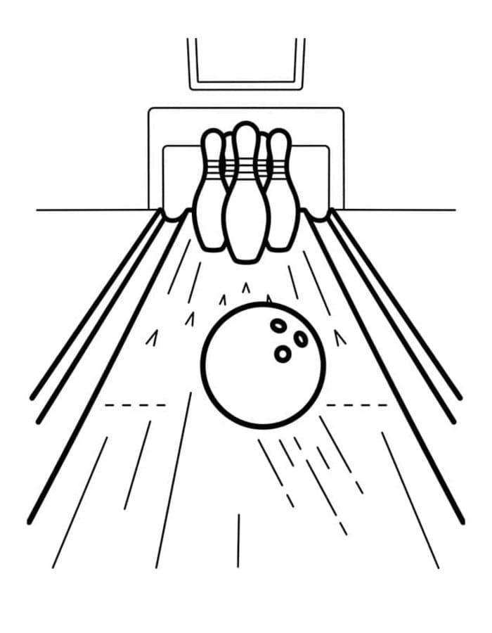 Fise de colorat cu Desenează Bowling gratuit uşor