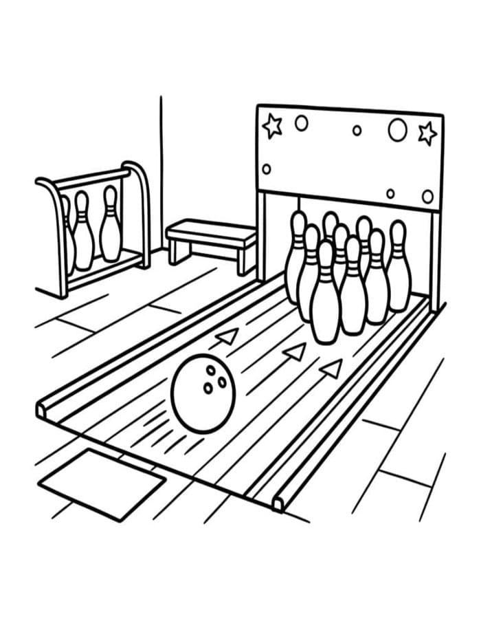 Fise de colorat cu Desenează Bowling imprimabil bazic