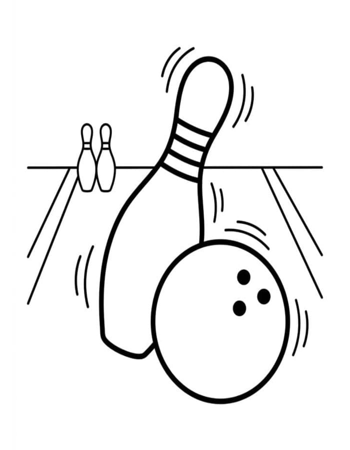 Fise de colorat cu Desenează Bowling imprimabil gratuit bazic