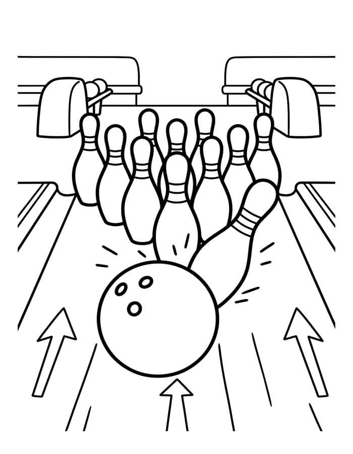 Fise de colorat cu Desenează Bowling imprimabil pentru copii
