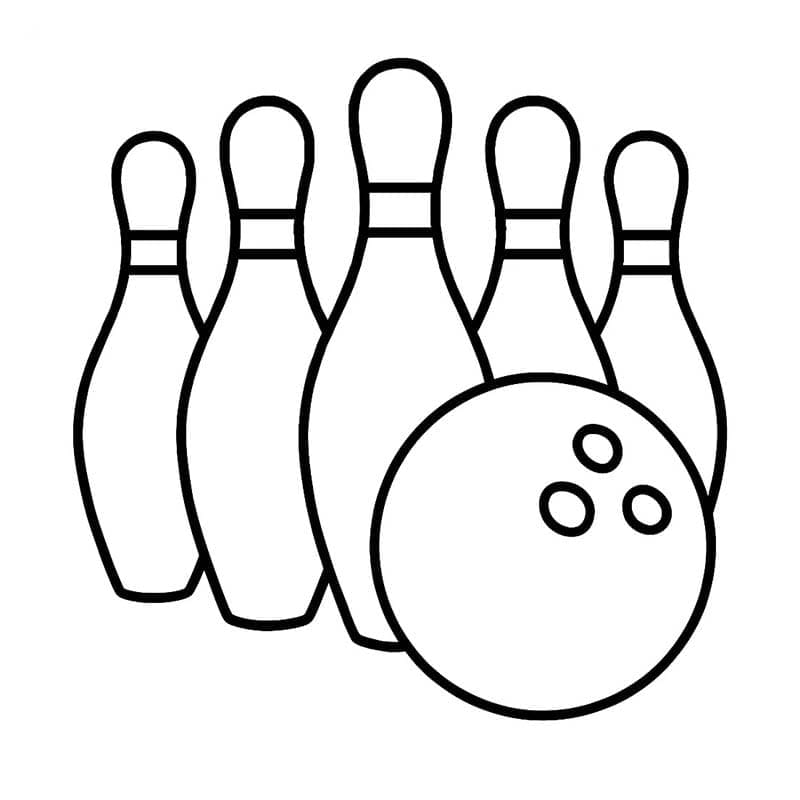 Fise de colorat cu Desenează Bowling imprimabil uşor