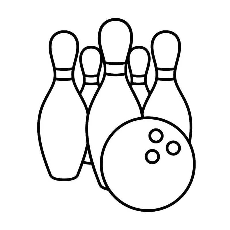 Fise de colorat cu Desenează Bowling simplu