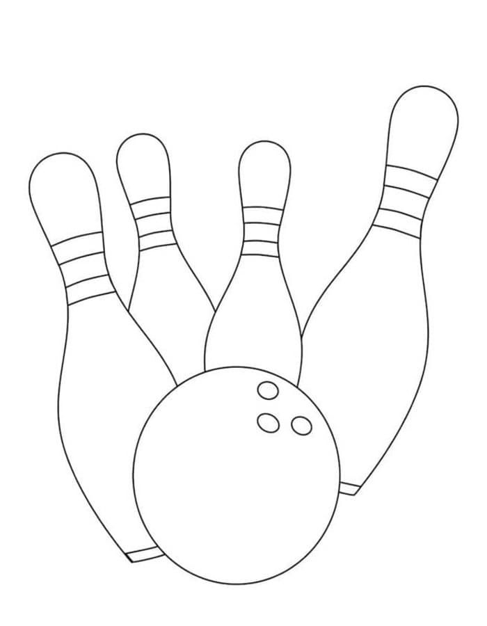 Fise de colorat cu Desenează Bowling uşor
