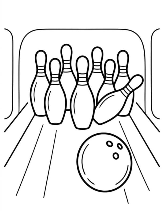 Fise de colorat cu Desenează Bowling