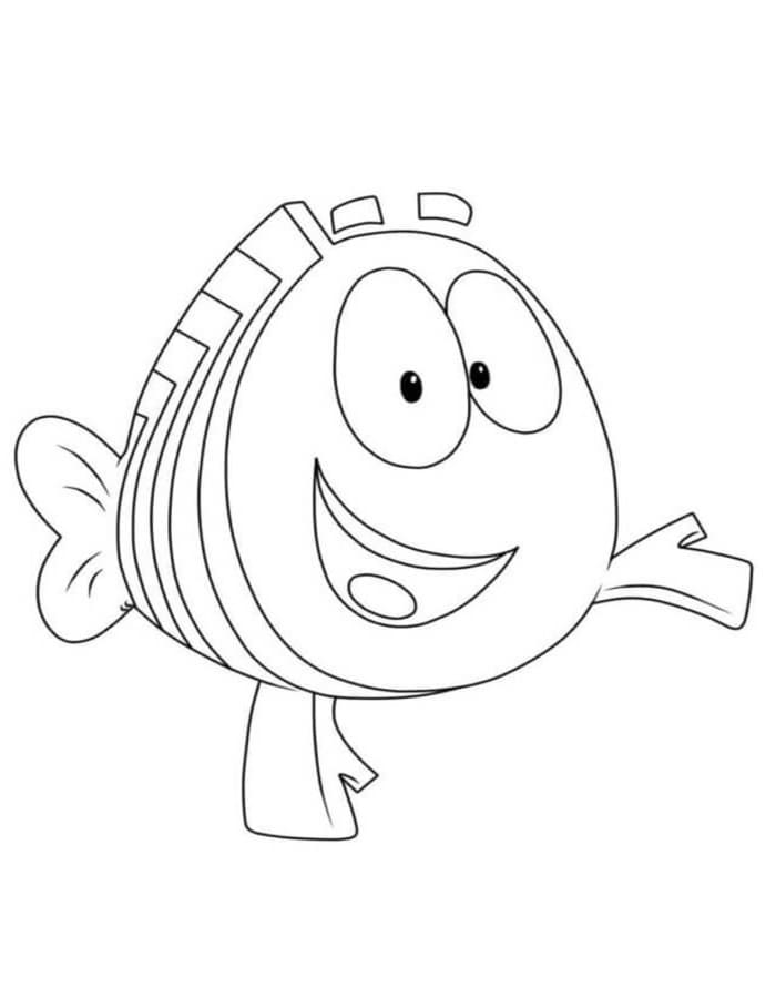 Fise de colorat cu Desenează Bubble Guppies bazic la copii
