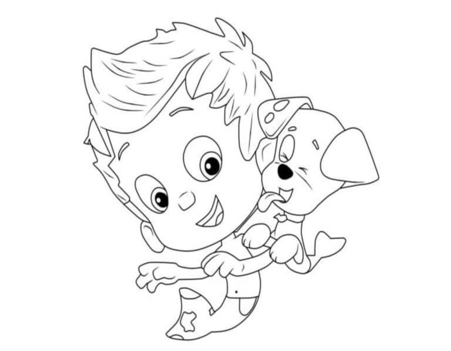 Fise de colorat cu Desenează Bubble Guppies bazic