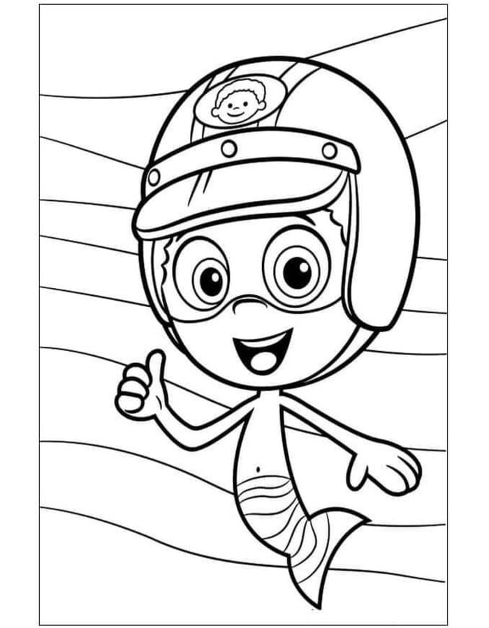 Fise de colorat cu Desenează Bubble Guppies imprimabil simplu
