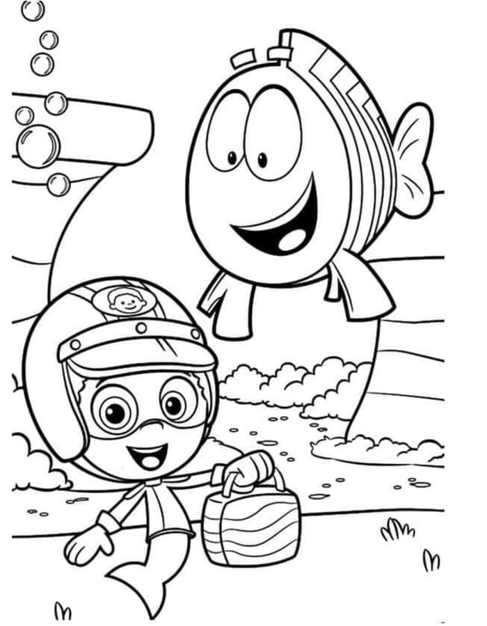 Fise de colorat cu Desenează Bubble Guppies pentru copii