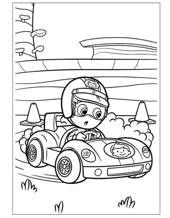 Fise de colorat cu Desenează Bubble Guppies uşor la copii