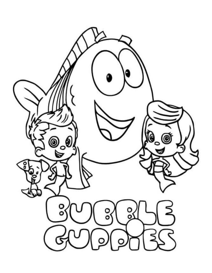 Fise de colorat cu Desenează Bubble Guppies