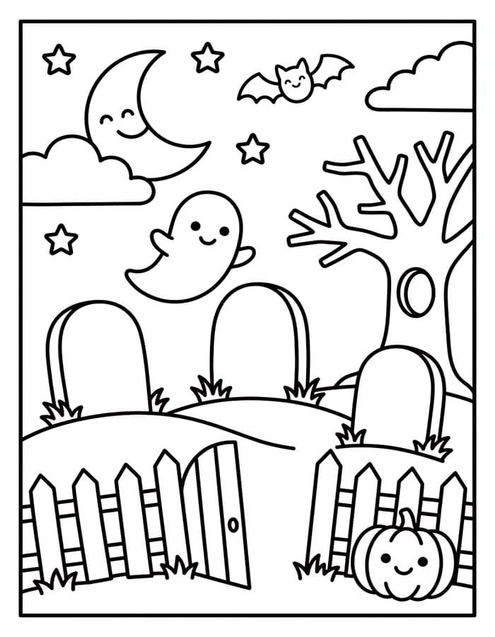 Fise de colorat cu Cimitir