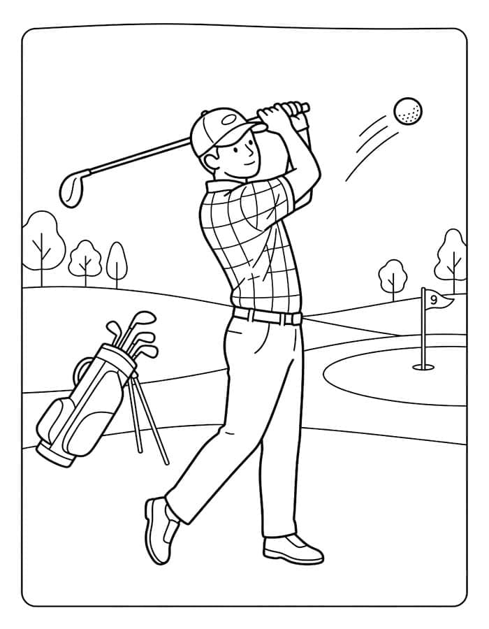 Fise de colorat cu Desenează Golf gratuit pentru copii