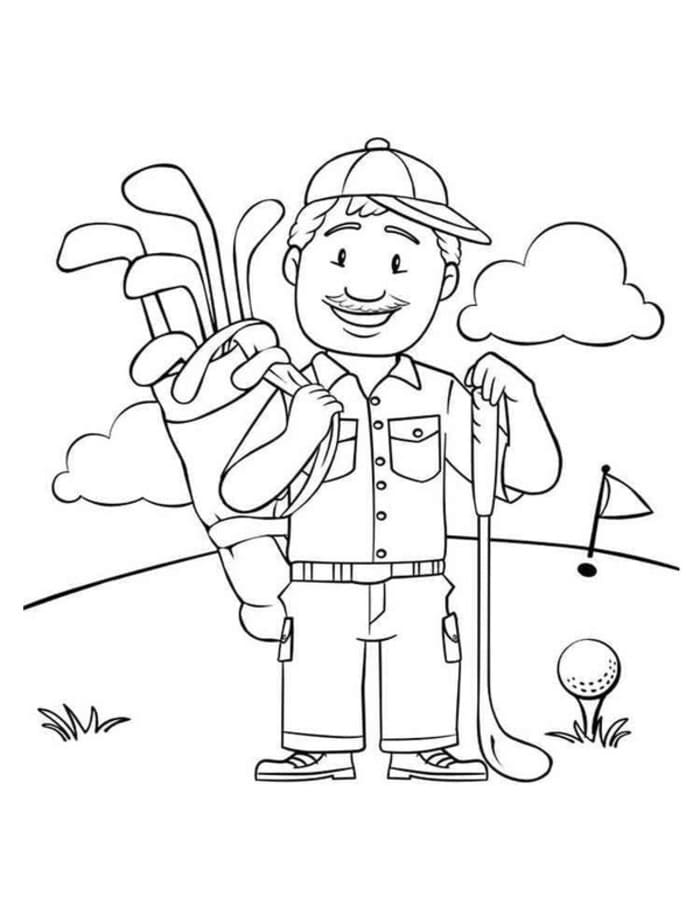 Fise de colorat cu Desenează Golf gratuit uşor