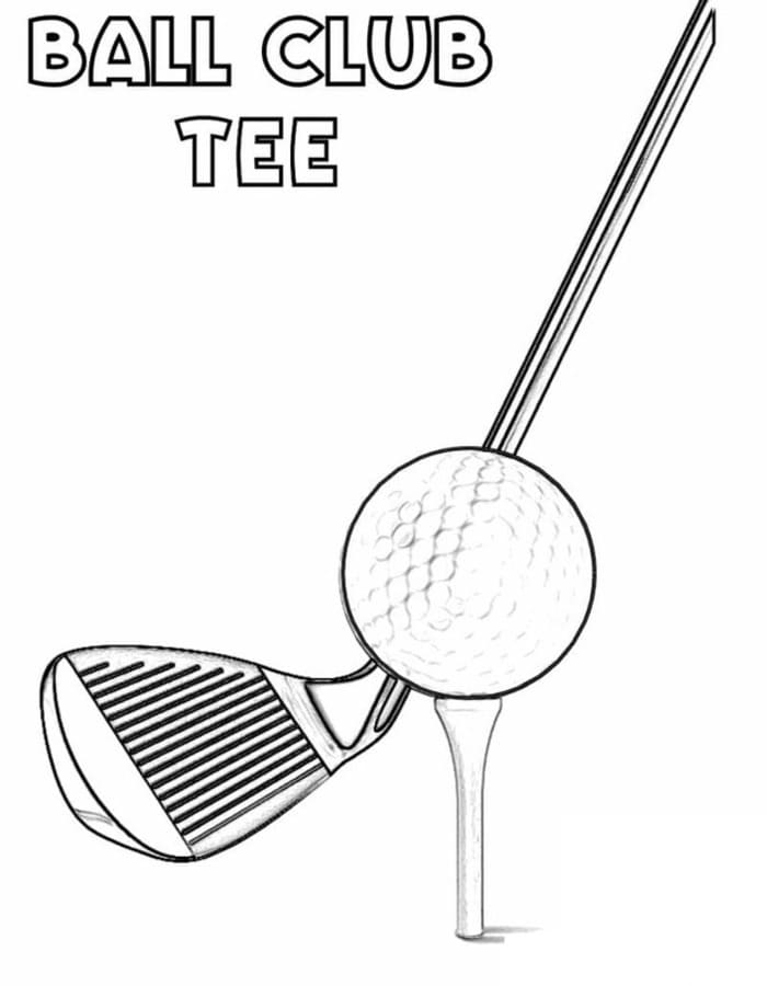 Fise de colorat cu Desenează Golf imprimabil gratuit bazic