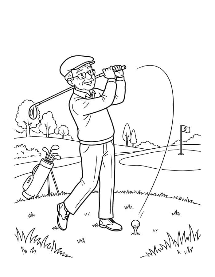 Fise de colorat cu Desenează Golf imprimabil