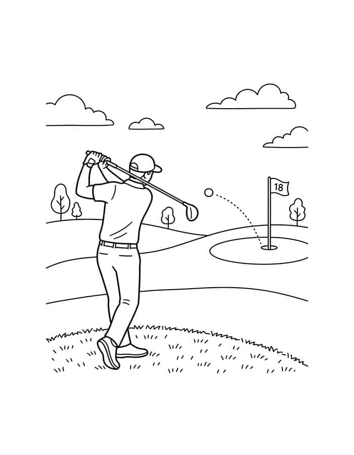 Fise de colorat cu Desenează Golf pentru copii