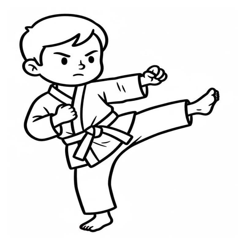 Fise de colorat cu Desenează Karate bazic
