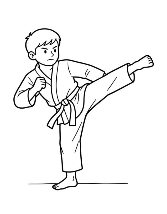 Fise de colorat cu Desenează Karate imprimabil