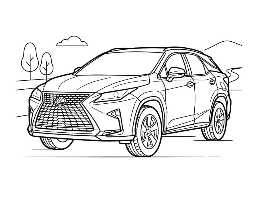 Fise de colorat cu Desenează Lexus bazic la copii