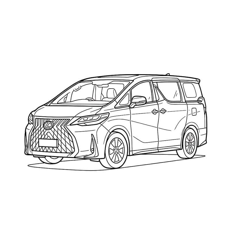 Fise de colorat cu Desenează Lexus gratuit simplu