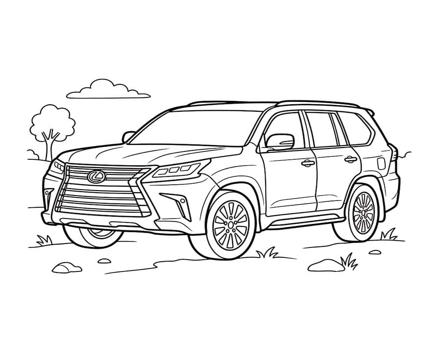 Fise de colorat cu Desenează Lexus imprimabil bazic