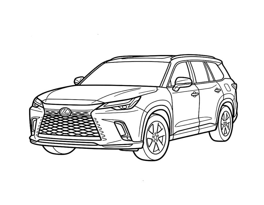 Fise de colorat cu Desenează Lexus imprimabil gratuit bazic