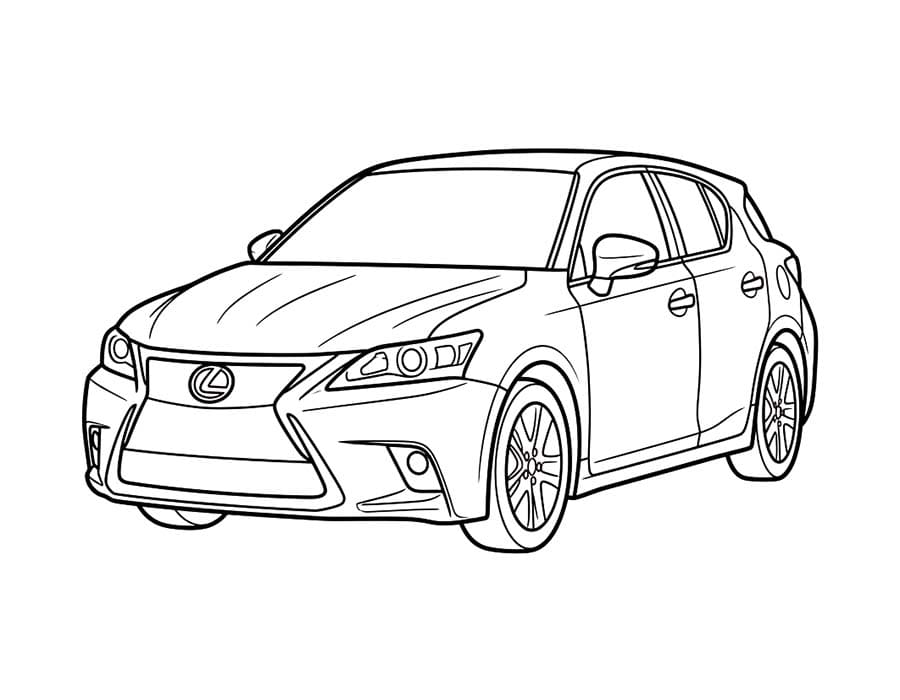 Fise de colorat cu Desenează Lexus imprimabil gratuit simplu