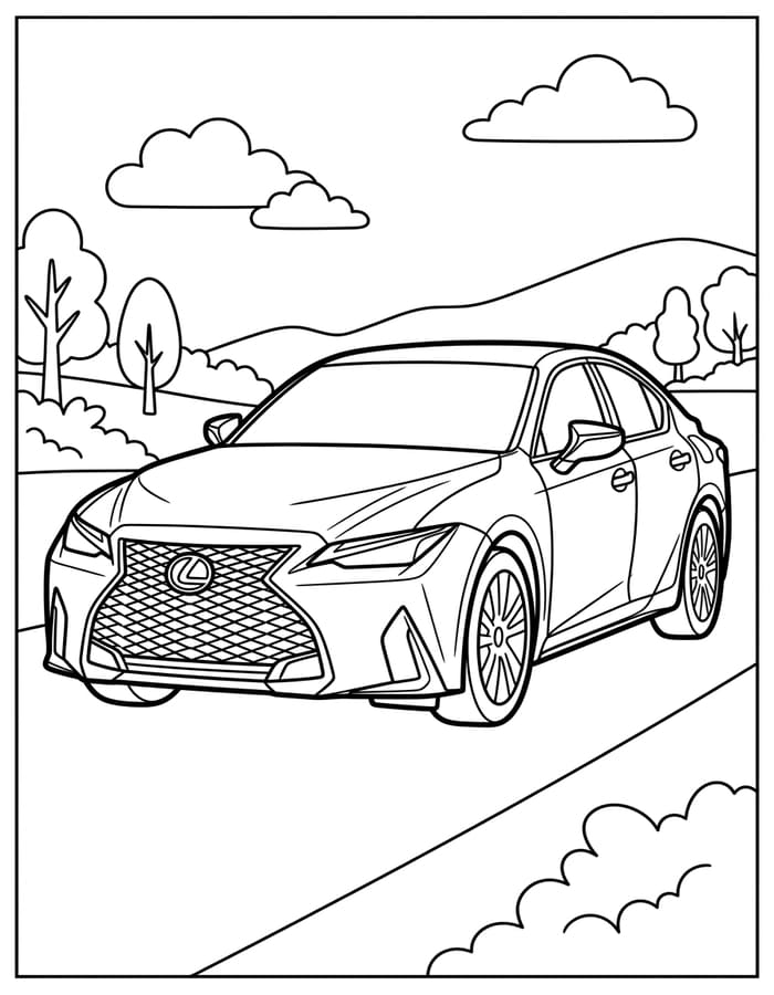Fise de colorat cu Desenează Lexus imprimabil gratuit