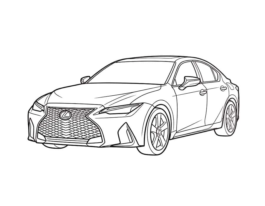 Fise de colorat cu Desenează Lexus imprimabil simplu