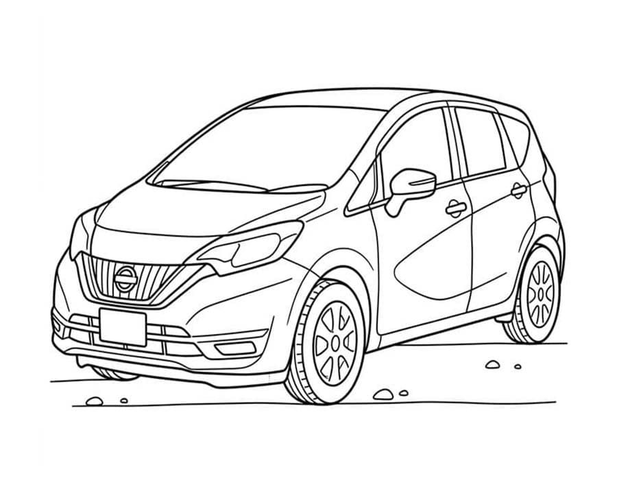 Fise de colorat cu Desenează Nissan bazic la copii