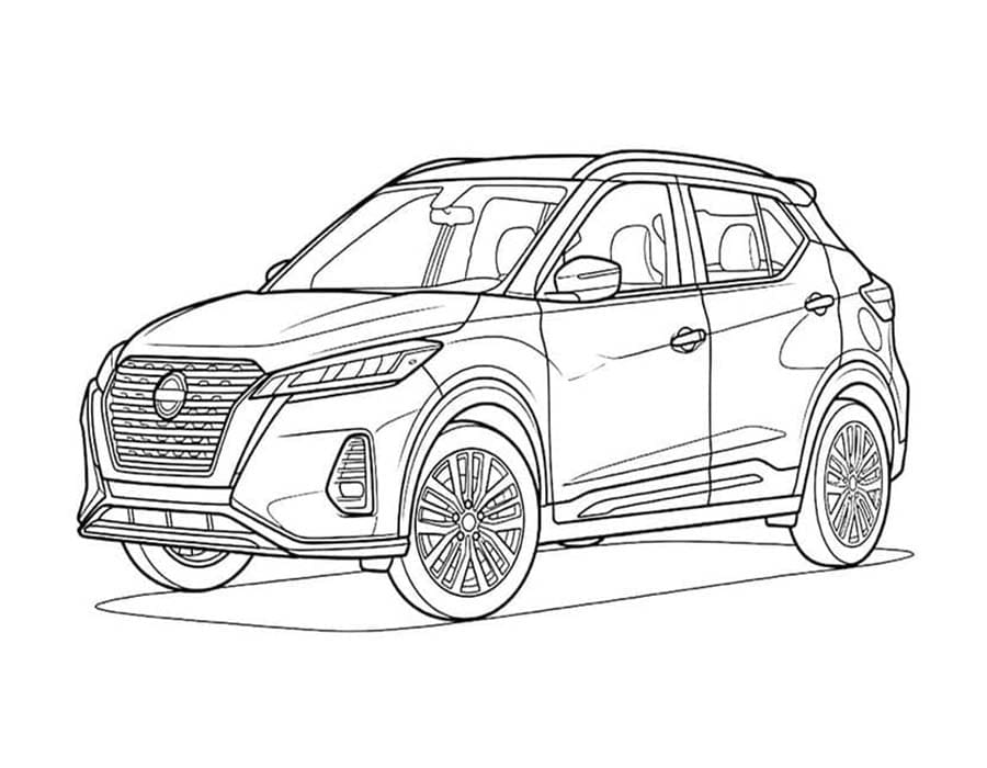 Fise de colorat cu Desenează Nissan gratuit bazic