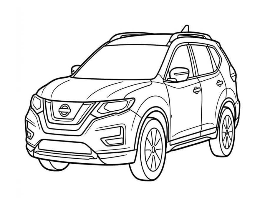 Fise de colorat cu Desenează Nissan gratuit simplu