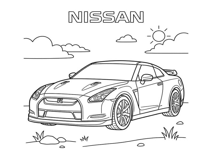 Fise de colorat cu Desenează Nissan imprimabil