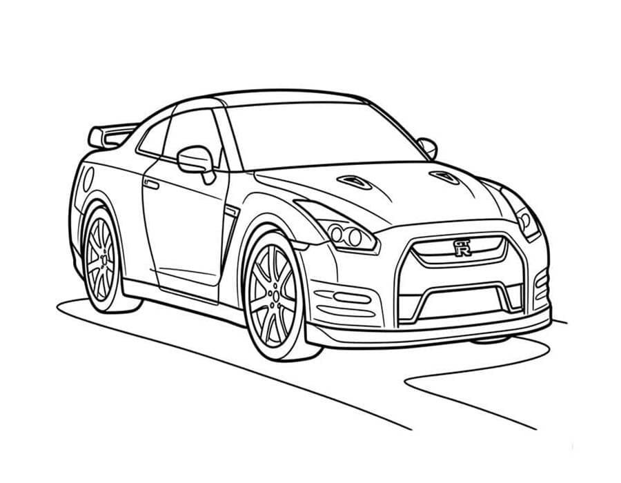 Fise de colorat cu Desenează Nissan pentru copii