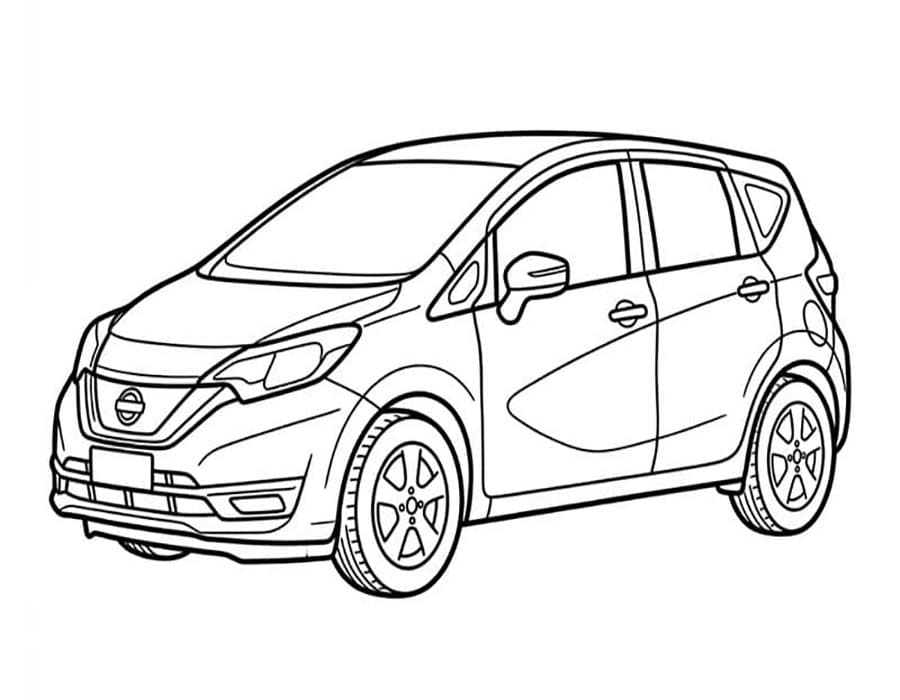 Fise de colorat cu Desenează Nissan simplu