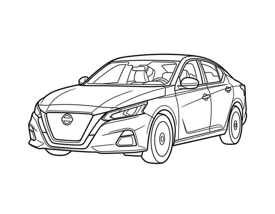 Fise de colorat cu Desenează Nissan uşor la copii
